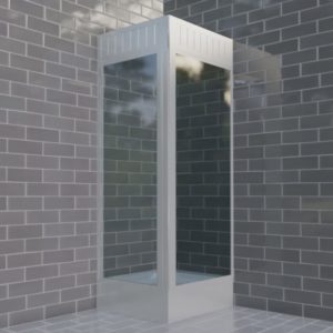 White Frame Corner Unit Shower