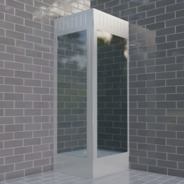 White Frame Corner Unit Shower